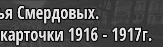 Семья Смердовых подворные карточки деревни 1916 - 1917г